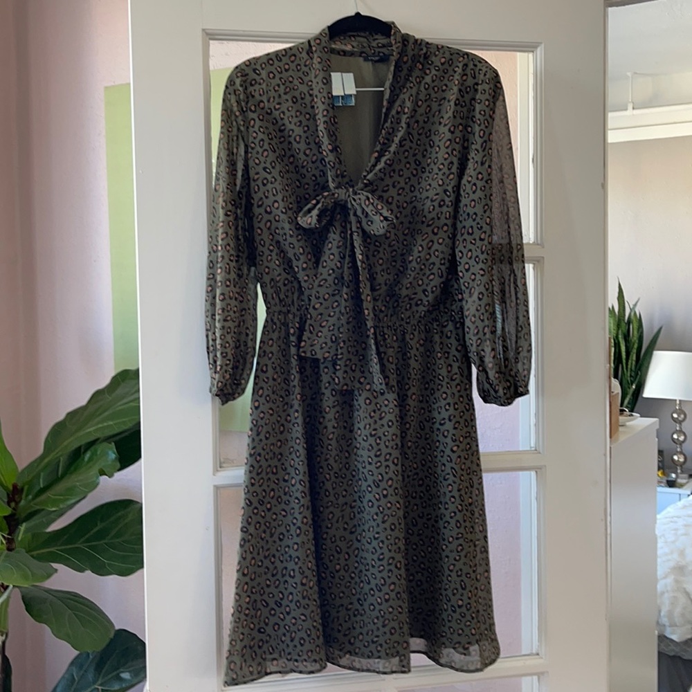 Ann Taylor Leopard Print Fit & Flare Dress
